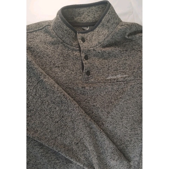 Eddie Bauer Men Pre-Ownened XL Radiator Fleece Snap Mock Neck Pullover Sweater - Picture 1 of 5